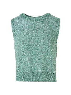 Akris Women's Micro Sequin Linen-Blend Shell
