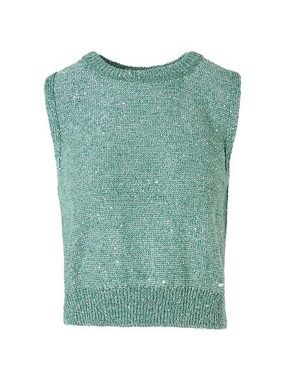 Akris Women's Micro Sequin Linen-Blend Shell