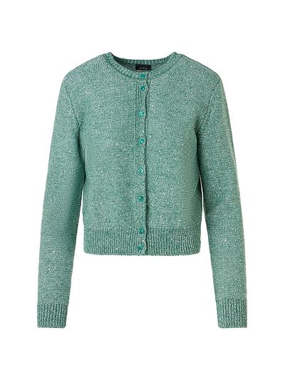 Akris Women's Micro Sequined Linen-Blend Cardigan