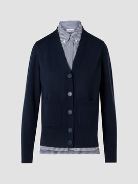 Akris Women's Mixed-Media Wool & Cotton Cardigan