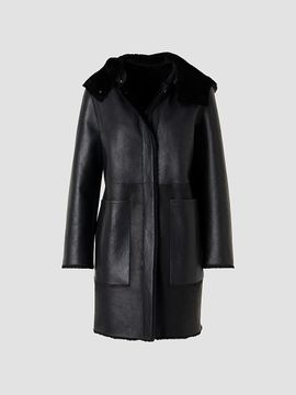 Akris Women's Oxana Leather & Shearling Reversible Hooded Coat