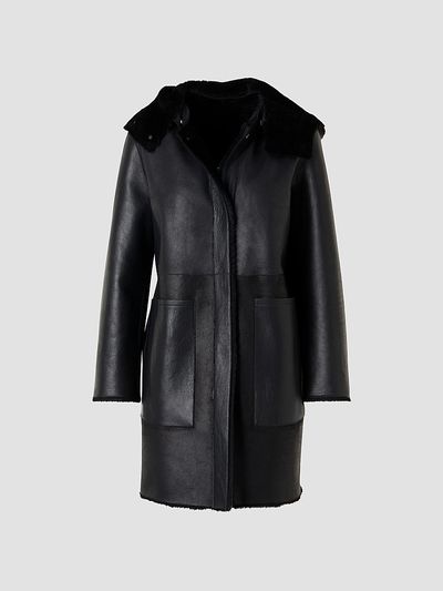 Akris Women's Oxana Leather & Shearling Reversible Hooded Coat
