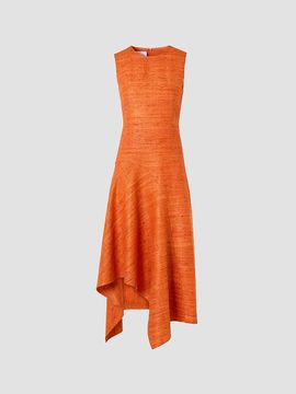 Akris Women's Raw Silk A-Line Midi Dress