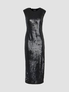 Akris Women's Sequined Crewneck Midi Dress