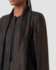 Akris Women's Striped Silk Lamé Scarf Blouse - 5