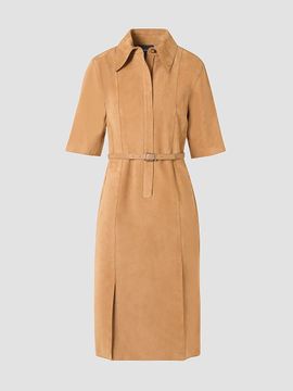 Akris Women's Suede Belted Shirtdress