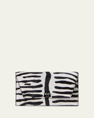 Akris Zebra-Print Calf Hair Clutch Bag