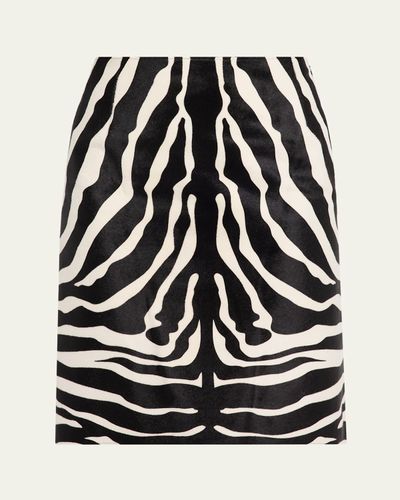 Akris Zebra-Print Pony Hair Pencil Skirt