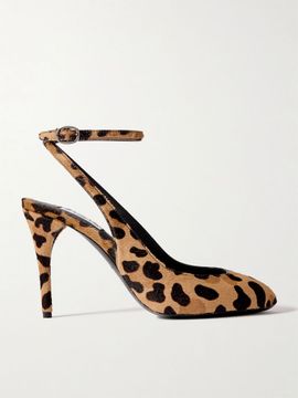 ALAÏA 90 leopard-print calf hair pumps