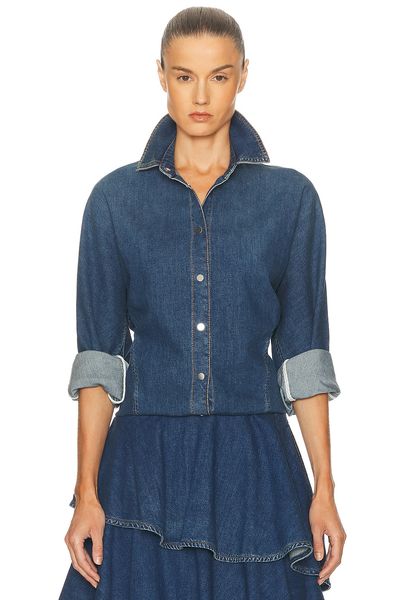 ALAÃA ALAÃA ALAÎªA Curved Denim Shirt