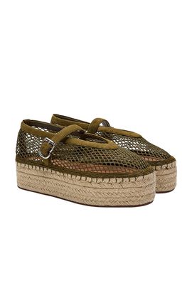 ALAÏA ALAÏA ALAΪA Fishnet Wedge Espadrille Flat