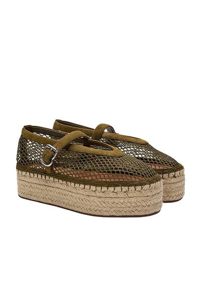 ALAÏA ALAÏA ALAΪA Fishnet Wedge Espadrille Flat