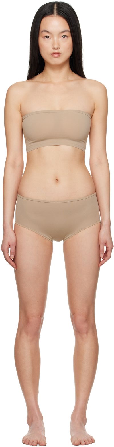 ALAÏA ALAÏA Beige Second Skin Bra & Briefs Set