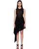 ALAÏA ALAÏA Black Asymmetric Godet Top - 1