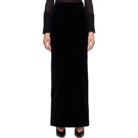 ALAÏA ALAÏA Black Column Velvet Maxi Skirt