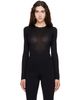 ALAÏA ALAÏA Black Crewneck Wool Bodysuit - 1