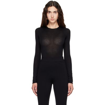 ALAÏA ALAÏA Black Crewneck Wool Bodysuit