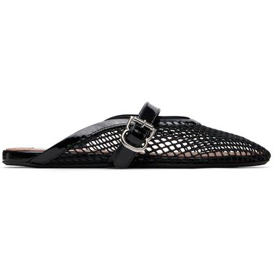 ALAÏA ALAÏA Black Fishnet Mule Ballerina Flats