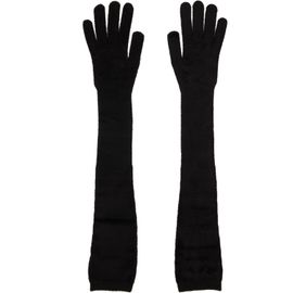 ALAÏA ALAÏA Black Long Tailored Velvet Gloves