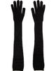 ALAÏA ALAÏA Black Long Tailored Velvet Gloves - 2