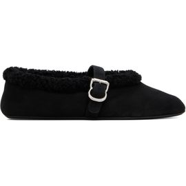ALAÏA ALAÏA Black Merino Shearling Ballerina Flats