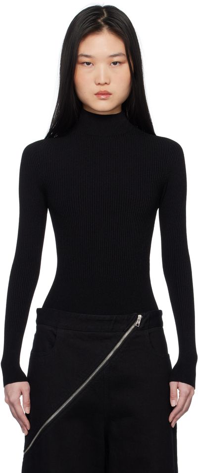 ALAÏA ALAÏA Black Ribbed Knit Bodysuit