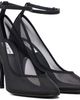 ALAÏA ALAÏA Black Strappy Mesh Heels - 4
