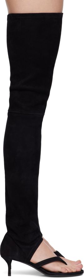 ALAÏA ALAÏA Black Stretch Suede 55 Tall Boots
