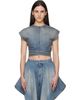ALAÏA ALAÏA Blue Belted Denim Blouse - 1