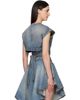 ALAÏA ALAÏA Blue Belted Denim Blouse - 3