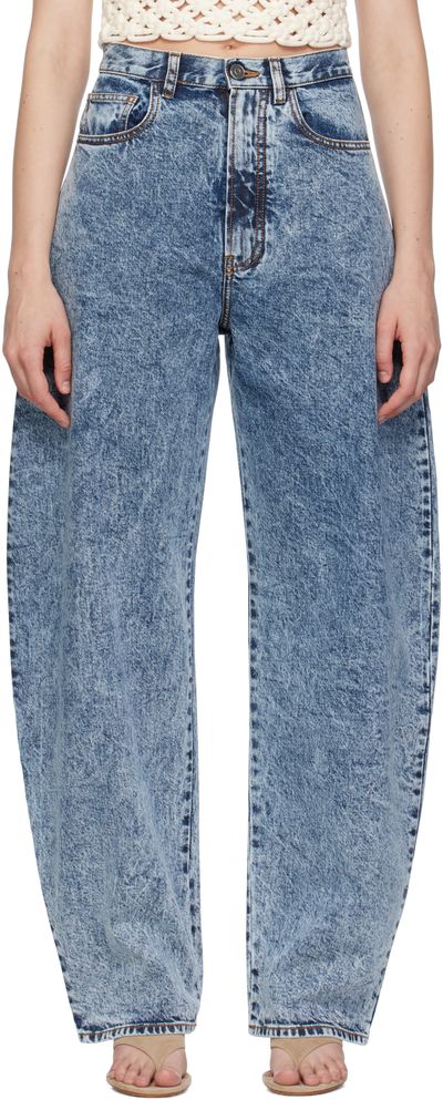ALAÏA ALAÏA Blue High Waisted Round Jeans