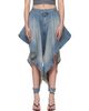 ALAÏA ALAÏA Blue Panelled Faded Jeans - 1