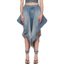 ALAÏA ALAÏA Blue Panelled Faded Jeans