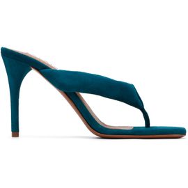 ALAÏA ALAÏA Blue Thong Mule Heeled Sandals