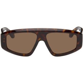 ALAÏA ALAÏA Brown Aviator Mask Sunglasses