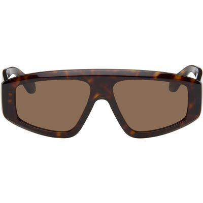 ALAÏA ALAÏA Brown Aviator Mask Sunglasses
