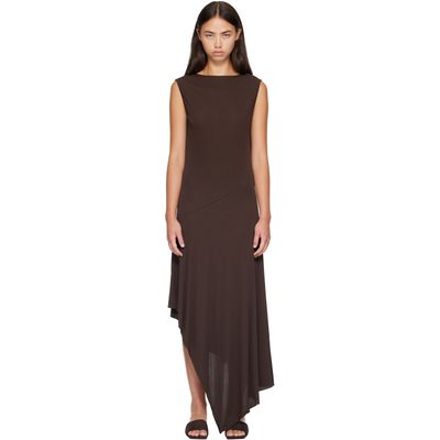 ALAÏA ALAÏA Brown Backless Jersey Crepe Midi Dress