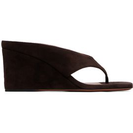 ALAÏA ALAÏA Brown Cube Thong Heeled Sandals