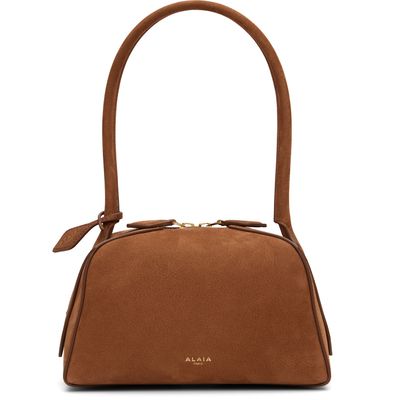 ALAÏA ALAÏA Brown 'Le Bouledogue' Small Nubuck Bag