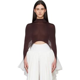 ALAÏA ALAÏA Brown Second-Skin Tension Top