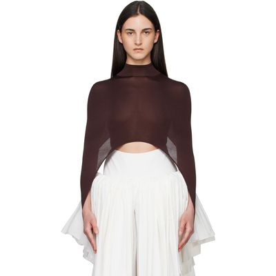 ALAÏA ALAÏA Brown Second-Skin Tension Top