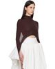 ALAÏA ALAÏA Brown Second-Skin Tension Top - 2