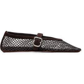 ALAÏA ALAÏA Brown Strass Fishnet Ballerina Flats