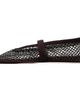 ALAÏA ALAÏA Brown Strass Fishnet Ballerina Flats - 3