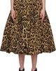 ALAÏA ALAÏA Brown Taffeta A-Line Midi Skirt - 1