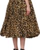 ALAÏA ALAÏA Brown Taffeta A-Line Midi Skirt - 3