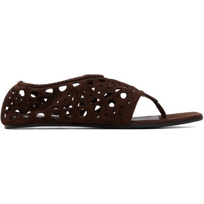 ALAÏA ALAÏA Brown Vienne Thong Sandals