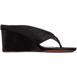 ALAÏA ALAÏA Brown Wedge Thong Mule Heeled Sandals