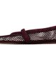 ALAÏA ALAÏA Burgundy Fishnet Suede Ballerina Flats - 3