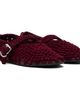 ALAÏA ALAÏA Burgundy Satin Cord Ballerina Flats - 4
